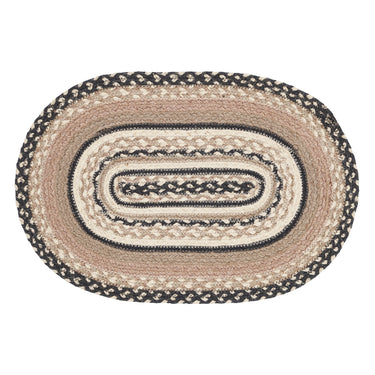 Sawyer Mill Charcoal Creme Jute Braided Oval Placemat 12